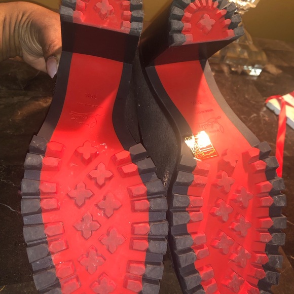 Christian Louboutin Silver Calfhair Ankle Boots - Picture 5 of 7